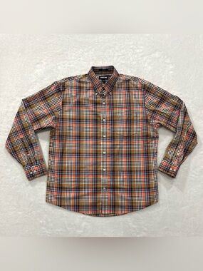 Lands End No Iron Twill Traditional Fit Plaid Button Up Shirt Mens sz  L 16-16.5